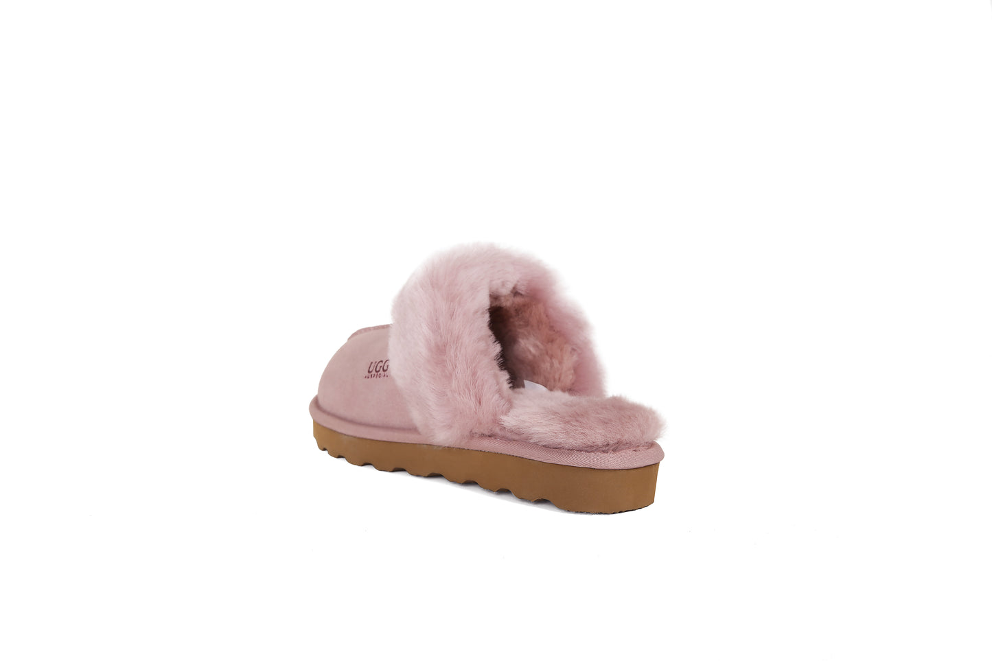 ES5835 UGG Slippers Cow Suede with Sheepskin Wool Scuff Muffin