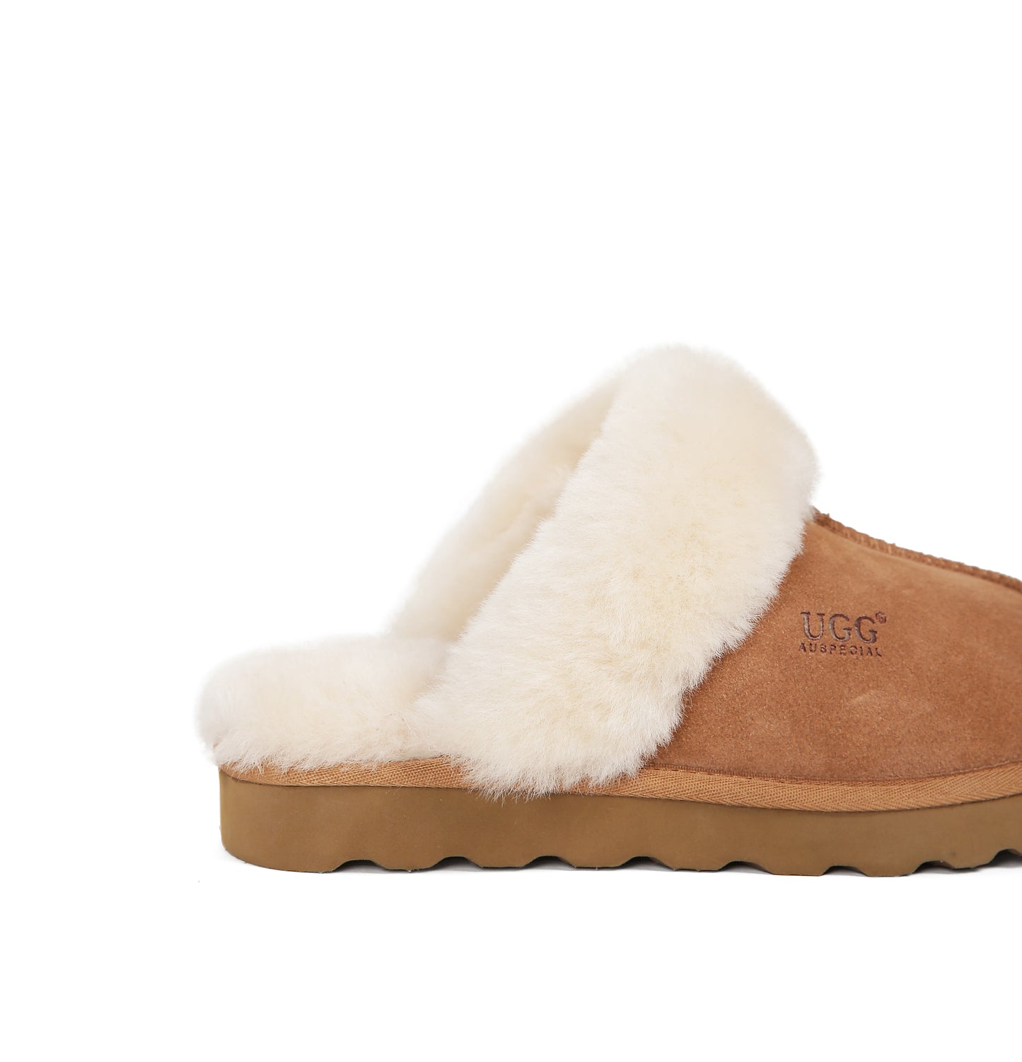 ES5835 UGG Slippers Cow Suede with Sheepskin Wool Scuff Muffin