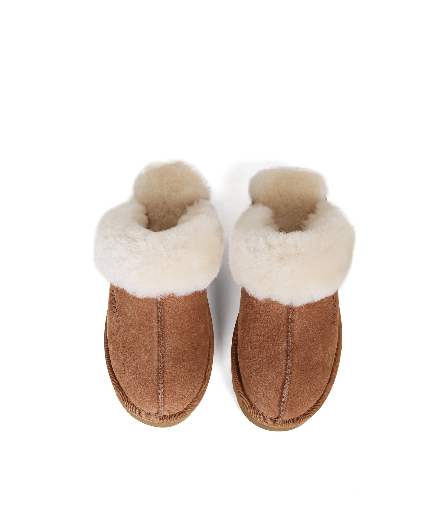 ES5835 UGG Slippers Cow Suede with Sheepskin Wool Scuff Muffin