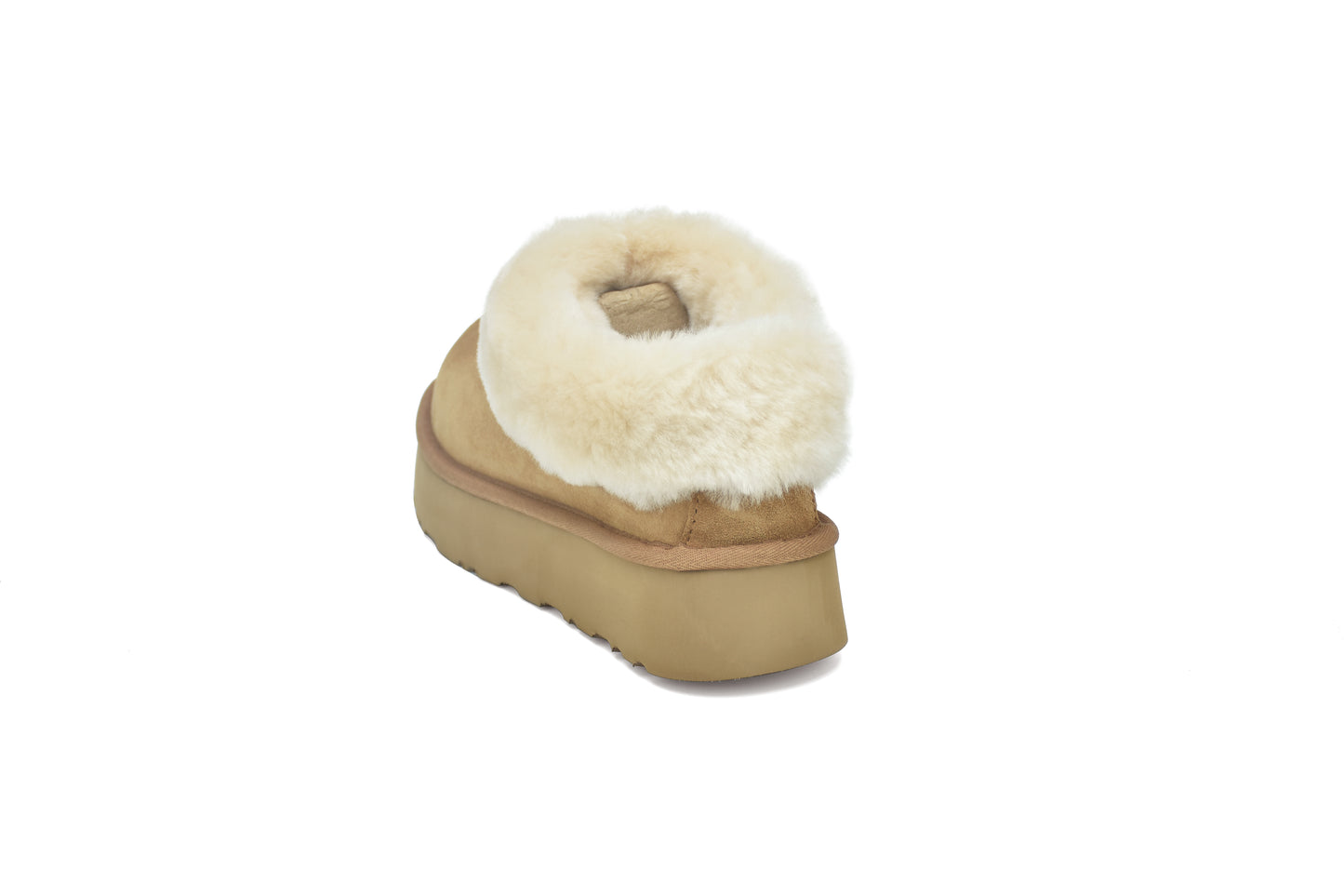 ES5839 UGG Slippers Whole Shearling Sheepskin Wool Ankle Homey Platform
