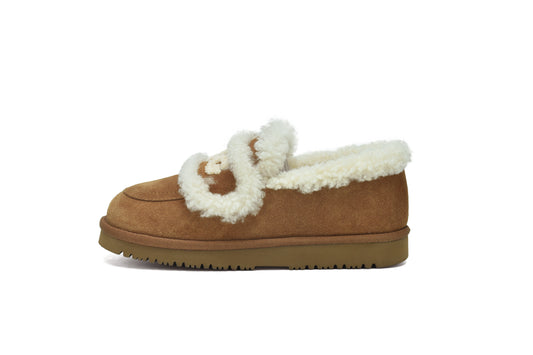 ES5848  UGG Slippers Women Whole Shearling Sheepskin Wool Ankle Rilee Loafers